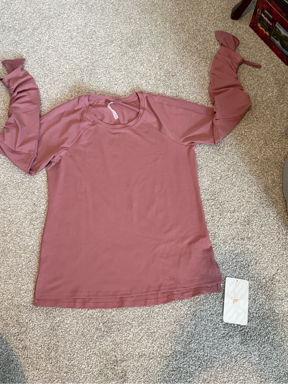 Fabletics Mauve Long Sleeve Crew Tee